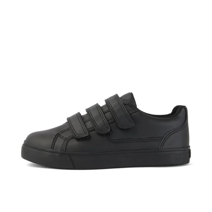 Tovni Trip de cuero para jóvenes unisex, color negro