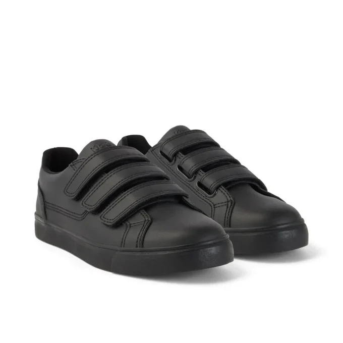 Tovni Trip de cuero para jóvenes unisex, color negro