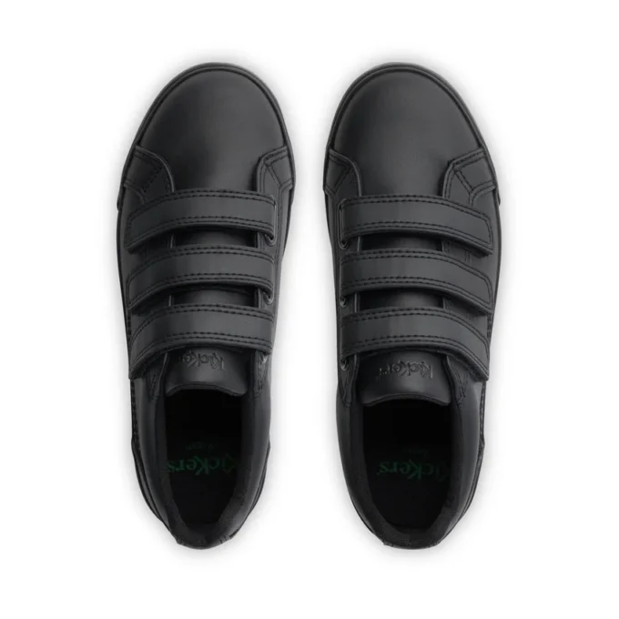 Tovni Trip de cuero para jóvenes unisex, color negro