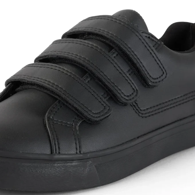 Tovni Trip de cuero para jóvenes unisex, color negro