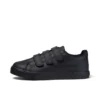 Tovni Trip de cuero para jóvenes unisex, negro