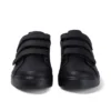 Tovni Trip de cuero para jóvenes unisex, negro