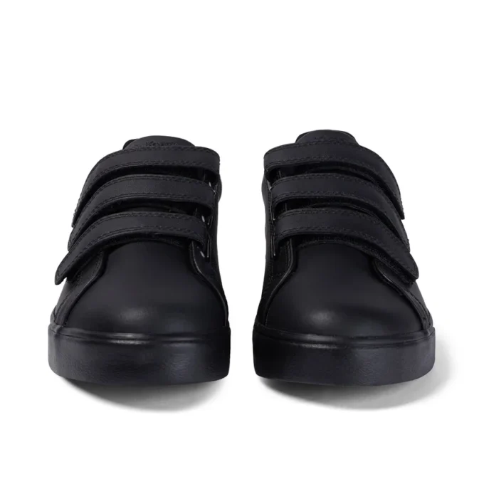 Tovni Trip de cuero para jóvenes unisex, negro