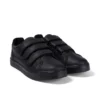 Tovni Trip de cuero para jóvenes unisex, negro