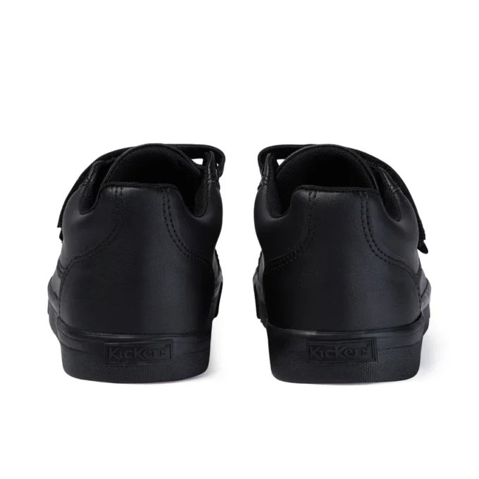 Tovni Trip de cuero para jóvenes unisex, negro
