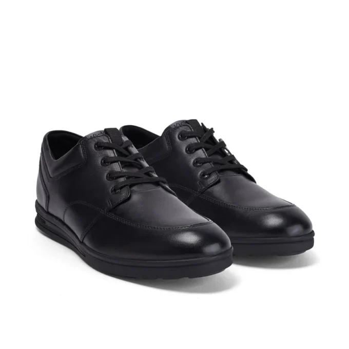 Troiko Lace de cuero negro para hombre
