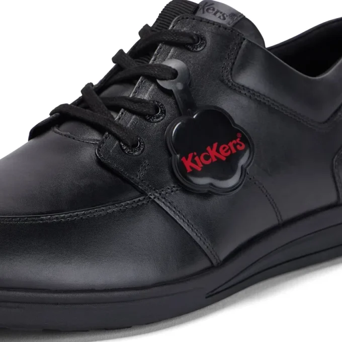 Troiko Lace de cuero negro para hombre