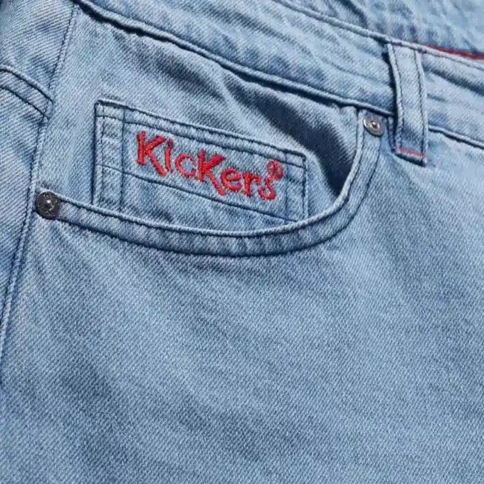 Vaqueros clásicos de pierna recta Kickers para hombre, color azul