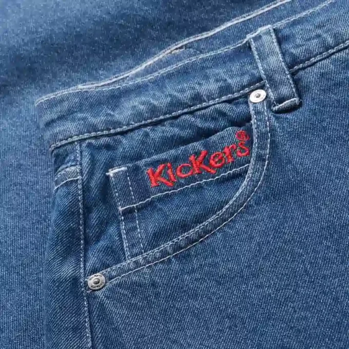 Vaqueros Kickers Classic de pierna ancha para mujer, azul