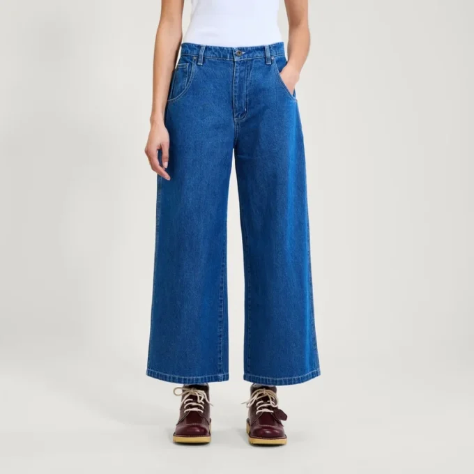 Vaqueros Kickers Classic de pierna ancha para mujer, color azul