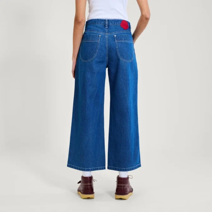 Vaqueros Kickers Classic de pierna ancha para mujer, color azul