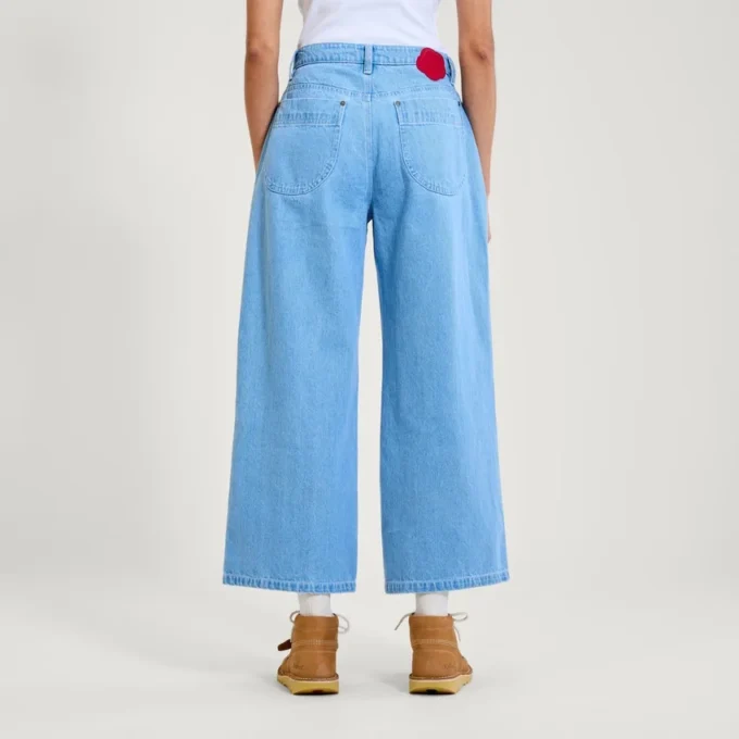 Vaqueros Kickers Classic de pierna ancha para mujer, color azul