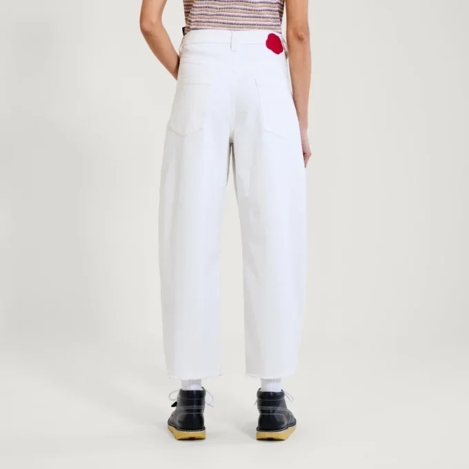 Vaqueros Kickers Classic de pierna ancha para mujer, color blanco