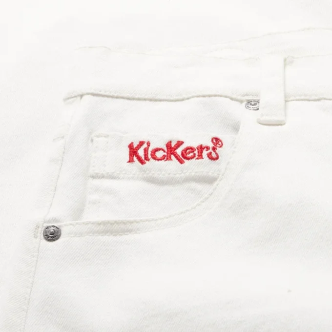 Vaqueros Kickers Classic de pierna ancha para mujer, color blanco