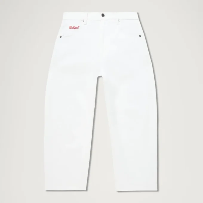 Vaqueros Kickers Classic de pierna ancha para mujer, color blanco