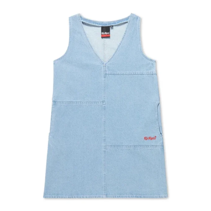 Vestido mini clásico de denim Kickers para mujer, azul