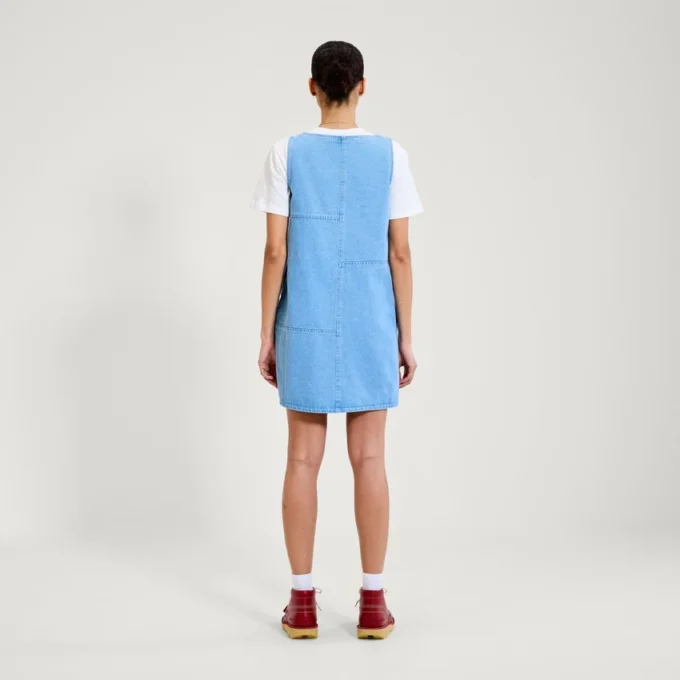 Vestido mini clásico de denim Kickers para mujer, azul