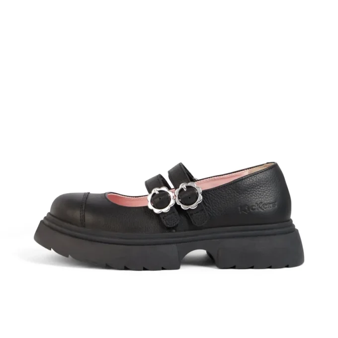 Zapatillas de piel Kenzi MJ para mujer joven, color negro