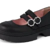 Zapatillas de piel Kenzi MJ para mujer joven, color negro