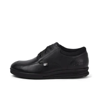 Zapatillas de piel Troiko Lo para hombre joven, negras