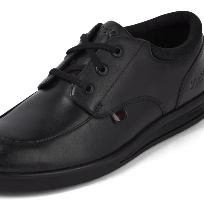 Zapatillas de piel Troiko Lo para hombre joven, negras