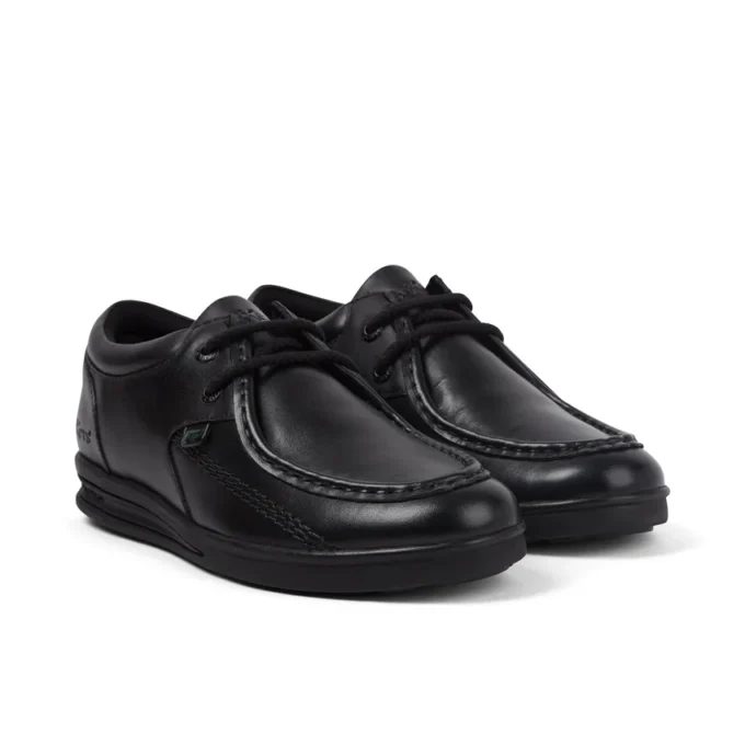 Zapatillas de piel Troiko Wall para hombre joven, negras