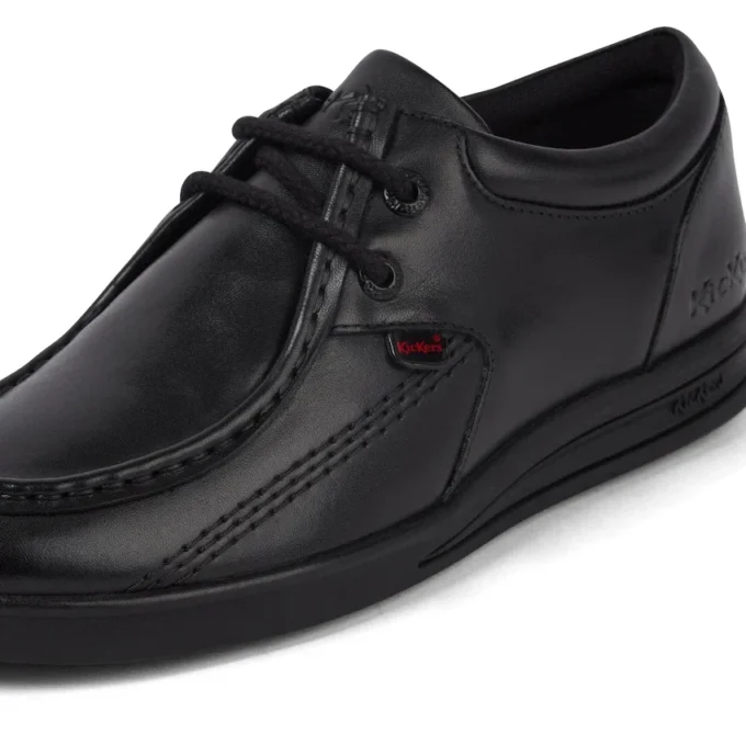 Zapatillas de piel Troiko Wall para hombre joven, negras