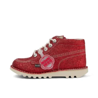 Zapatillas Kick Hi Glitter unisex para niños, color rojo