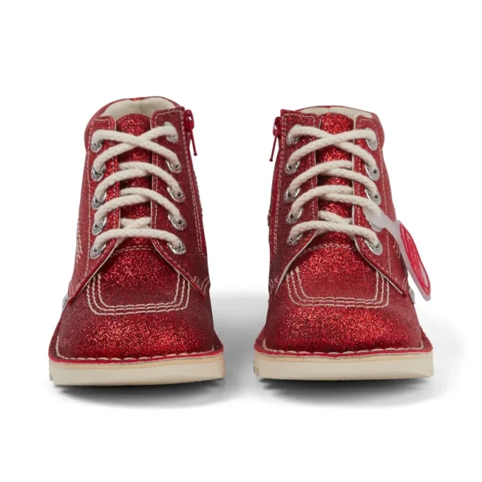 Zapatillas Kick Hi Glitter unisex para niños, color rojo