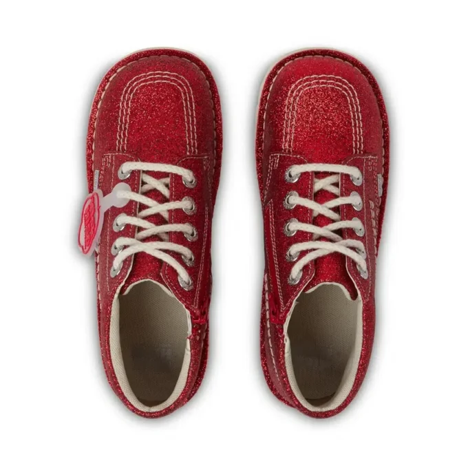 Zapatillas Kick Hi Glitter unisex para niños, color rojo