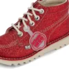 Zapatillas Kick Hi Glitter unisex para niños, color rojo