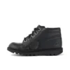 Zapatillas Kick Hi Zip de imitación de cuero unisex para niños, color negro