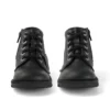 Zapatillas Kick Hi Zip de imitación de cuero unisex para niños, color negro