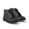 Zapatillas Kick Hi Zip de imitación de cuero unisex para niños, color negro