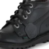 Zapatillas Kick Hi Zip de imitación de cuero unisex para niños, color negro