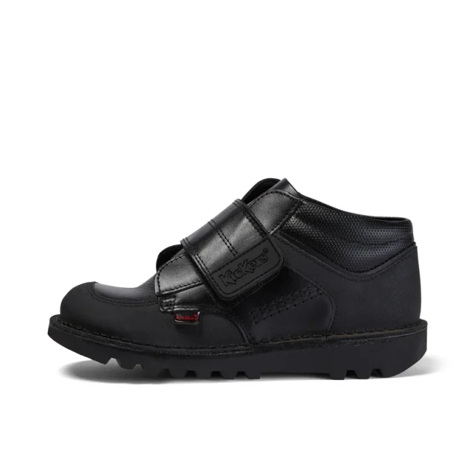 Zapatillas Kick Mid Scuff de piel para niño, en negro