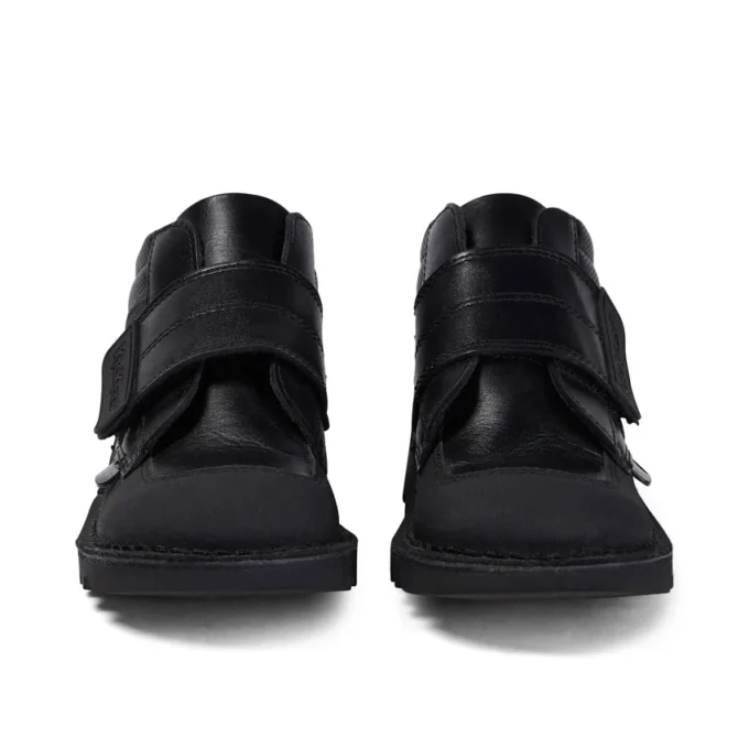 Zapatillas Kick Mid Scuff de piel para niño, en negro