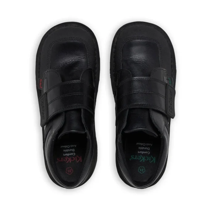Zapatillas Kick Mid Scuff de piel para niño, en negro