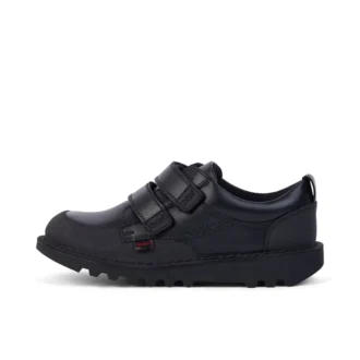 Zapatillas Kick Scuff Twin de piel para niño, en negro
