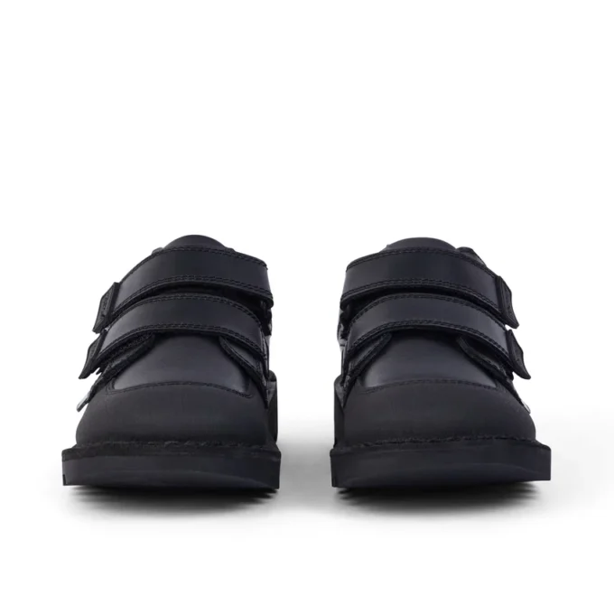 Zapatillas Kick Scuff Twin de piel para niño, en negro