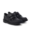 Zapatillas Kick Scuff Twin de piel para niño, en negro