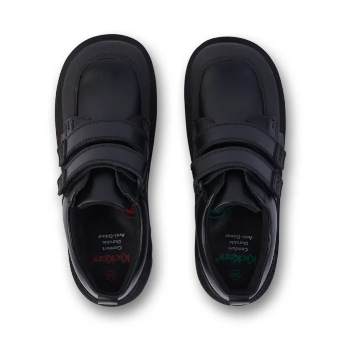 Zapatillas Kick Scuff Twin de piel para niño, en negro