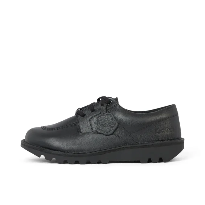 Zapatillas Kick Shoe Tumble de cuero negro unisex para adultos