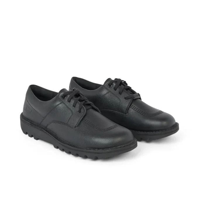 Zapatillas Kick Shoe Tumble de cuero negro unisex para adultos