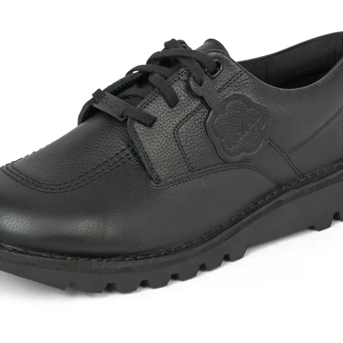 Zapatillas Kick Shoe Tumble de cuero negro unisex para adultos