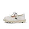 Zapatillas Kick T-Bar con purpurina para bebés unisex, blancas
