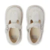 Zapatillas Kick T-Bar con purpurina para bebés unisex, blancas