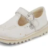 Zapatillas Kick T-Bar con purpurina para bebés unisex, blancas