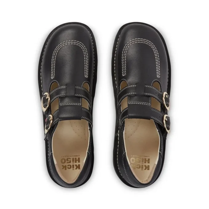 Zapatillas Kick T-Bar Goldie unisex para adultos, negras