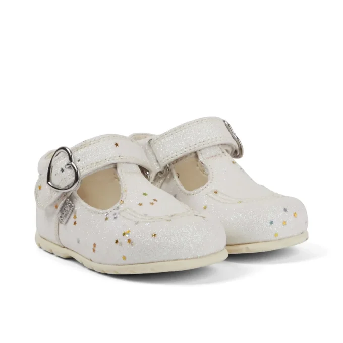 Zapatillas Kick T Glitter unisex para bebé, blancas